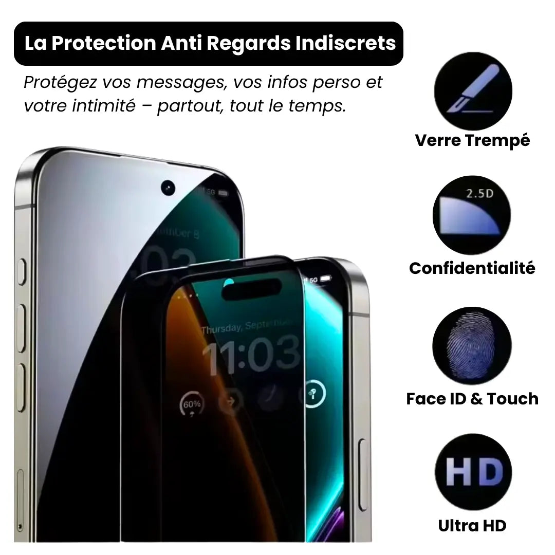 Protecteur d’écran anti-espion pour iPhone (lot de 2)