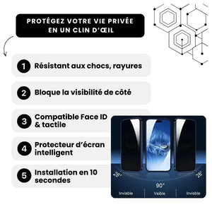 Protecteur d’écran anti-espion pour iPhone (lot de 2)